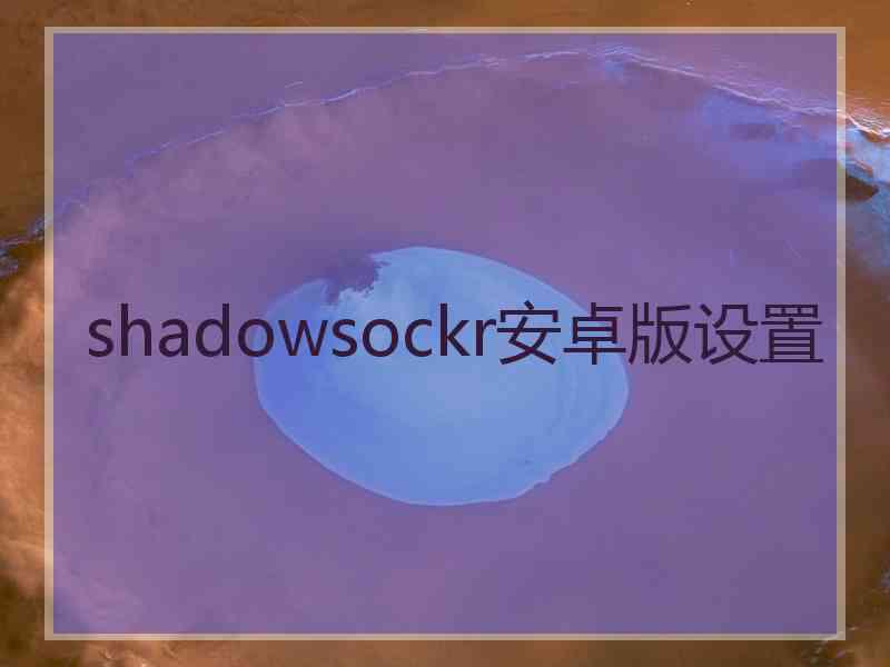 shadowsockr安卓版设置