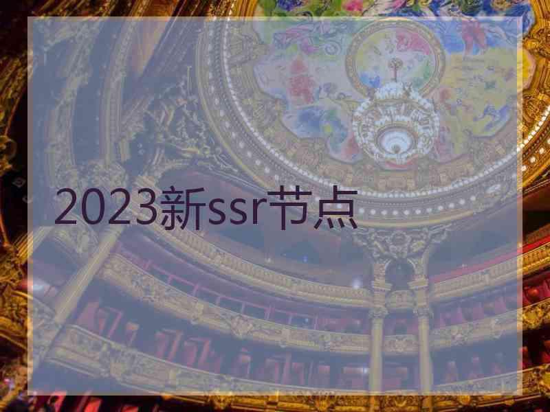 2023新ssr节点