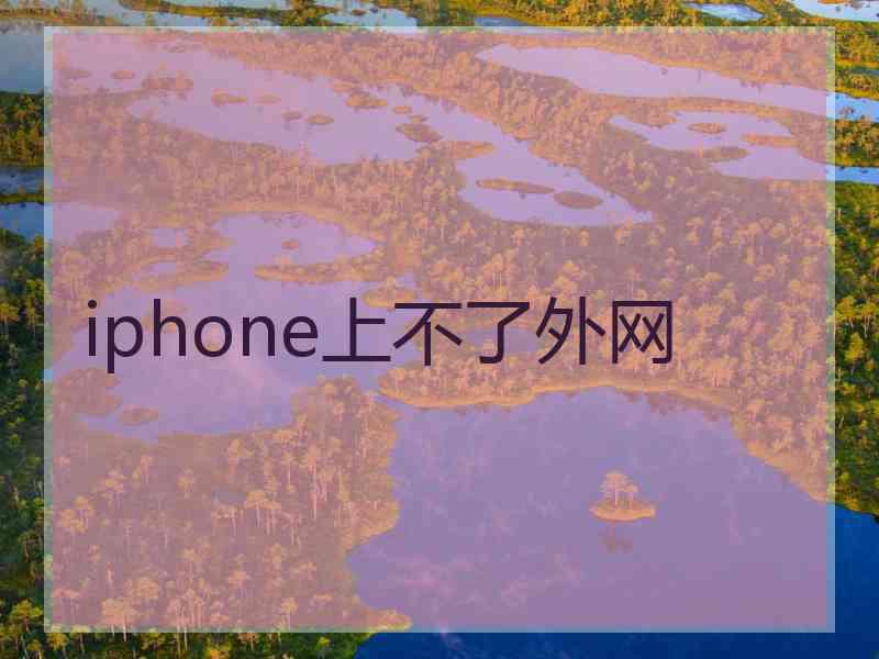 iphone上不了外网