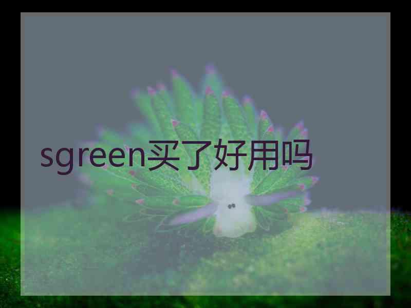 sgreen买了好用吗