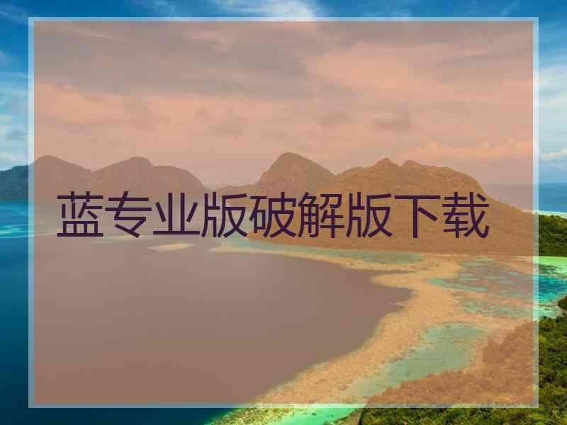 蓝专业版破解版下载