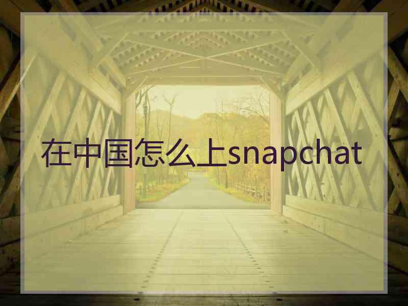 在中国怎么上snapchat