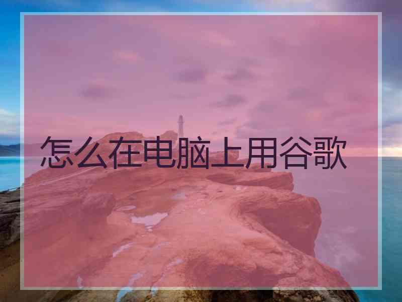 怎么在电脑上用谷歌