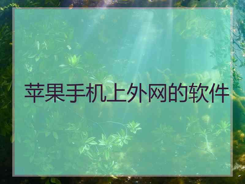 苹果手机上外网的软件