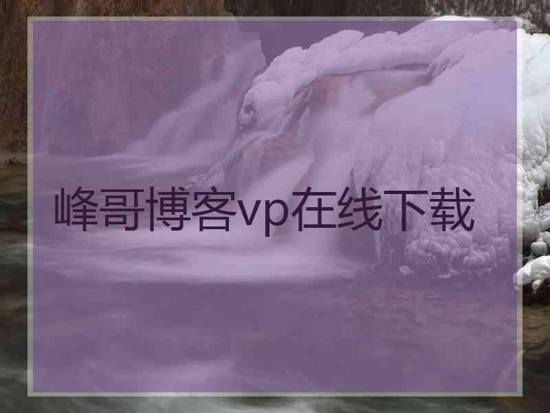 峰哥博客vp在线下载
