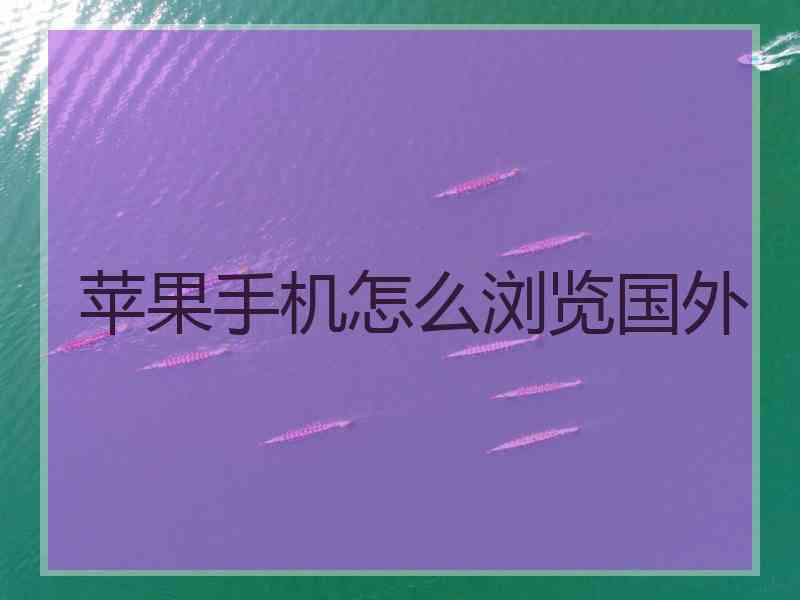 苹果手机怎么浏览国外