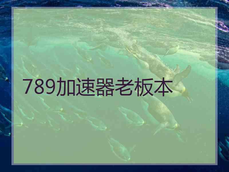 789加速器老板本