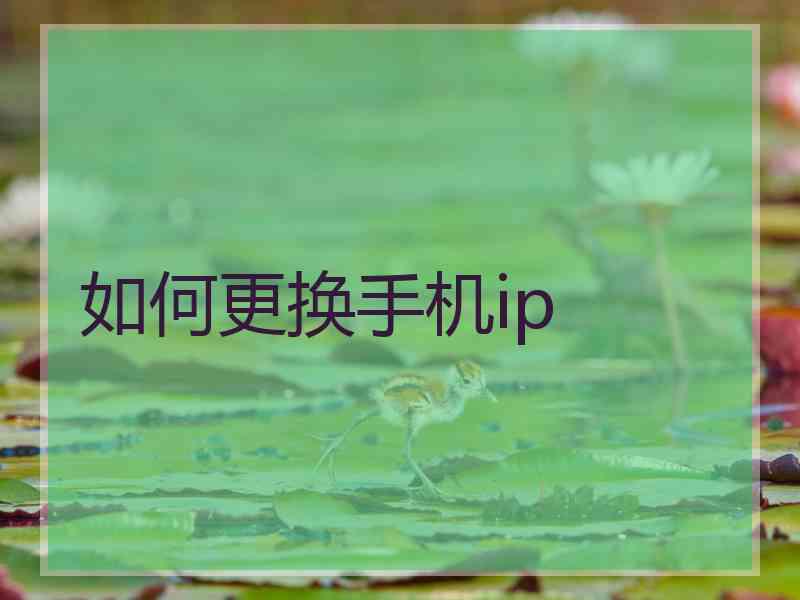 如何更换手机ip