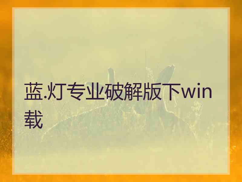 蓝.灯专业破解版下win载