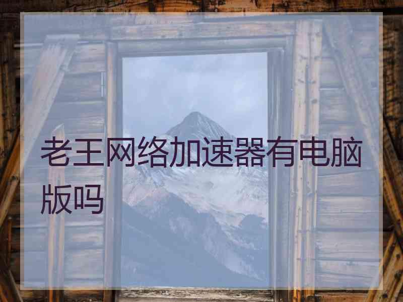 老王网络加速器有电脑版吗