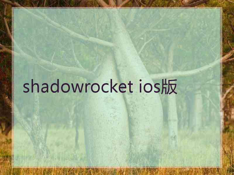 shadowrocket ios版