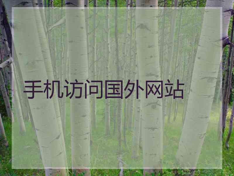 手机访问国外网站