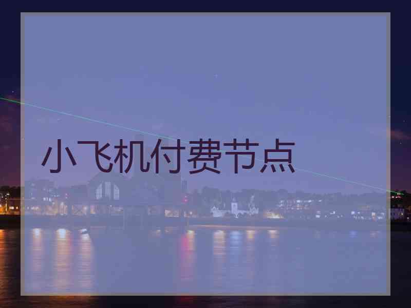 小飞机付费节点