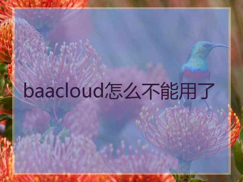 baacloud怎么不能用了