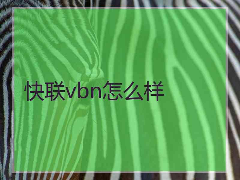 快联vbn怎么样