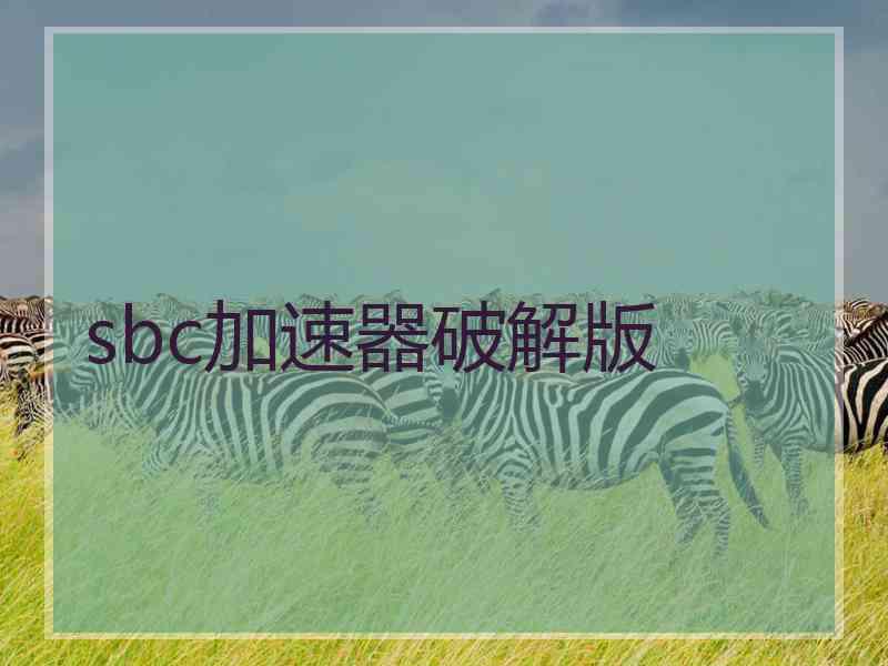 sbc加速器破解版