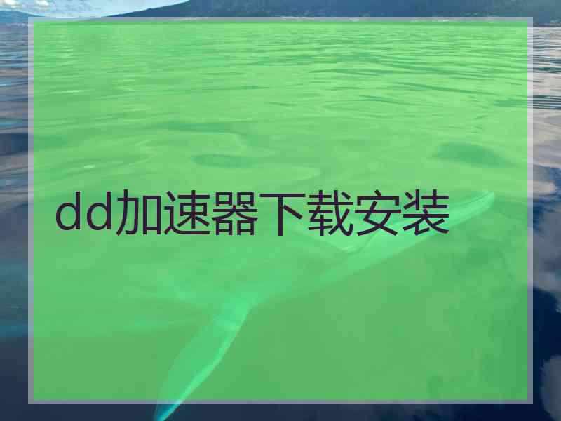 dd加速器下载安装