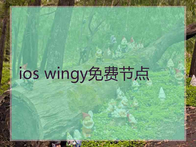 ios wingy免费节点