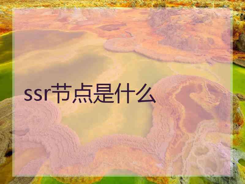 ssr节点是什么