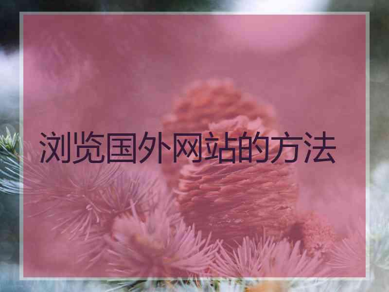 浏览国外网站的方法