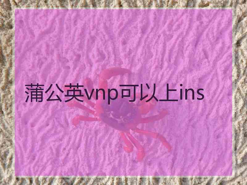 蒲公英vnp可以上ins