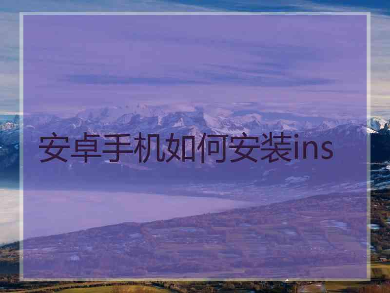 安卓手机如何安装ins