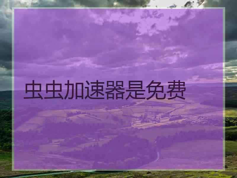 虫虫加速器是免费