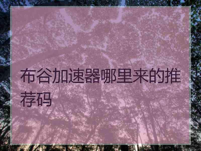 布谷加速器哪里来的推荐码