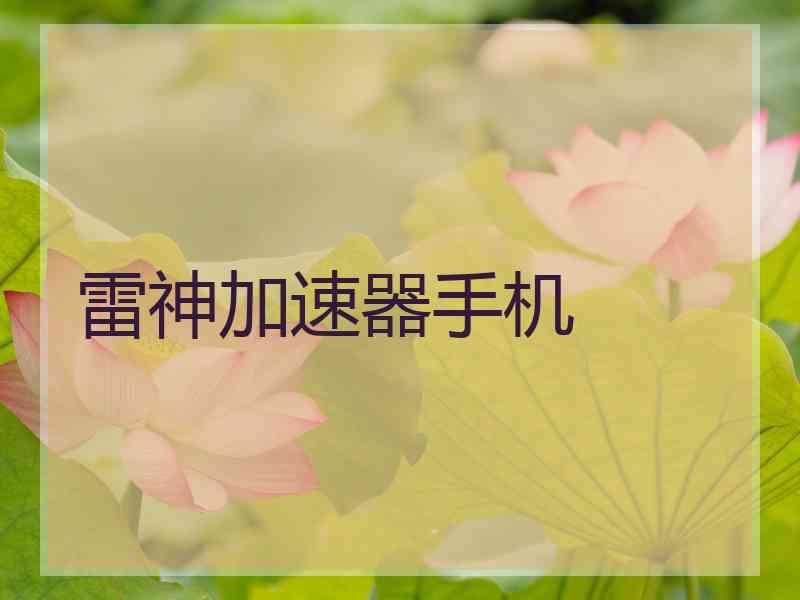 雷神加速器手机