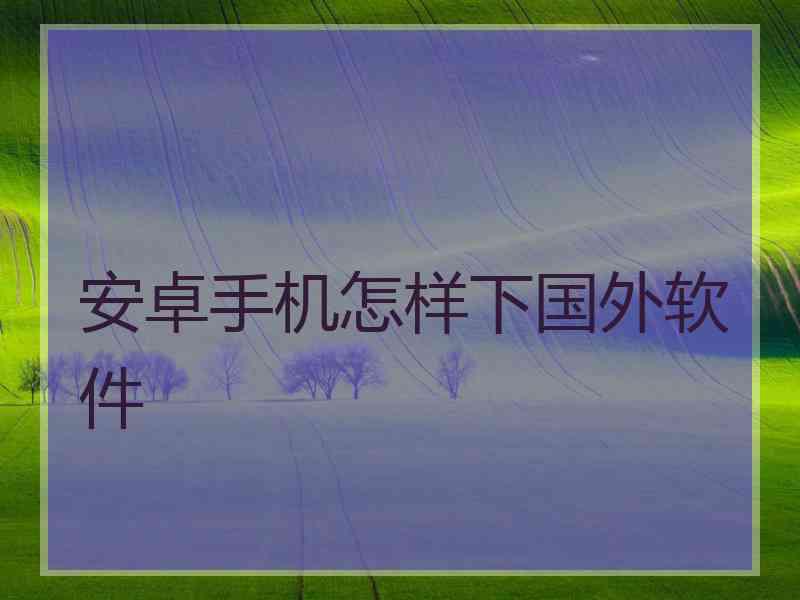 安卓手机怎样下国外软件