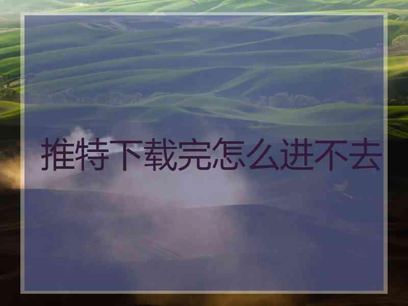 推特下载完怎么进不去
