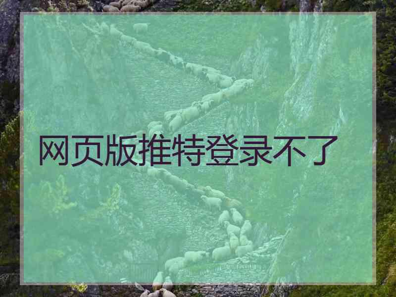 网页版推特登录不了