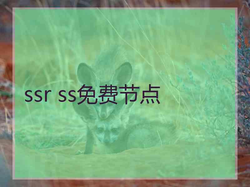 ssr ss免费节点
