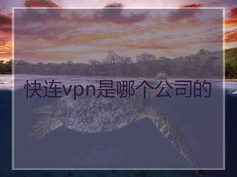 快连vpn是哪个公司的