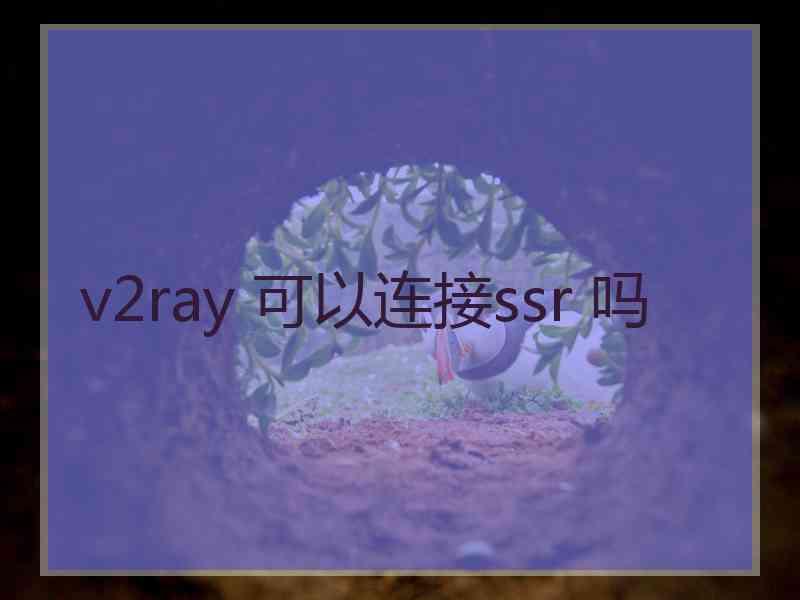 v2ray 可以连接ssr 吗