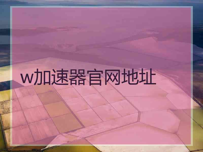 w加速器官网地址