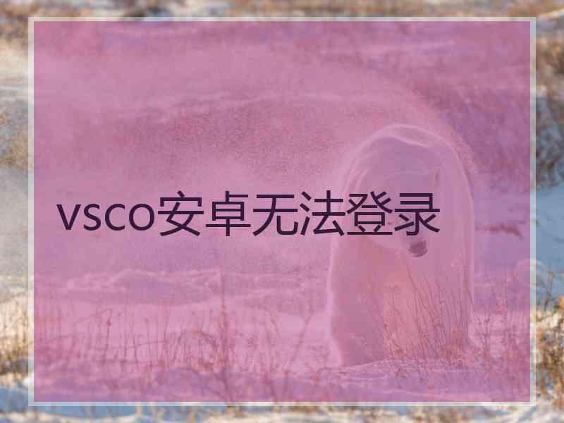 vsco安卓无法登录