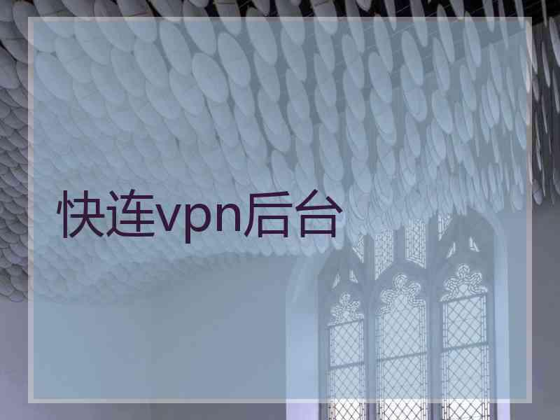 快连vpn后台