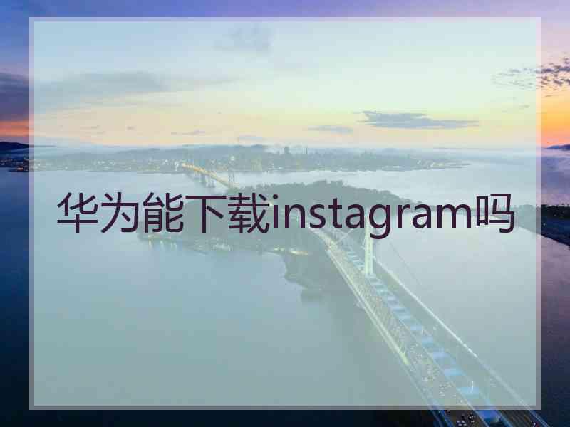 华为能下载instagram吗