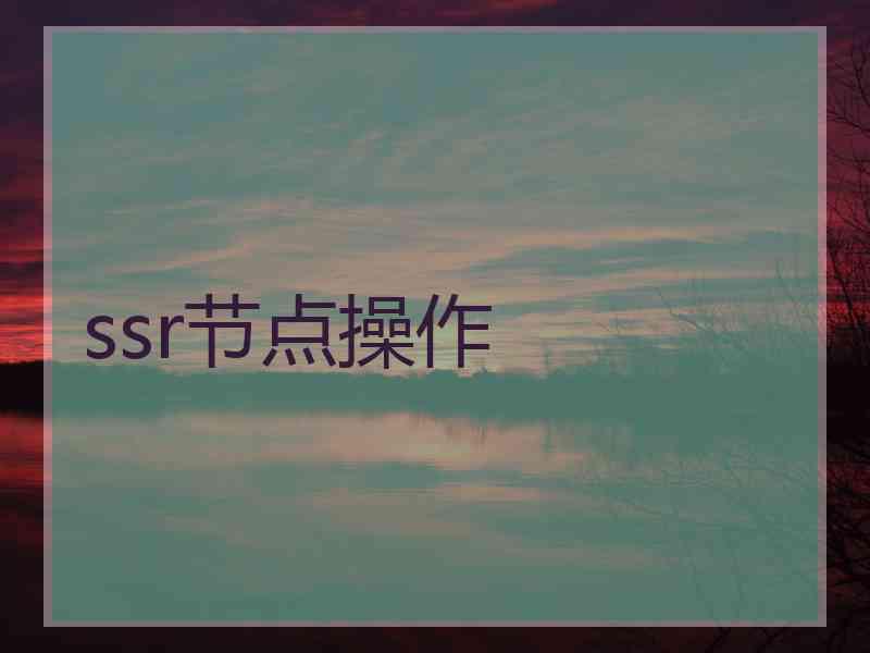 ssr节点操作