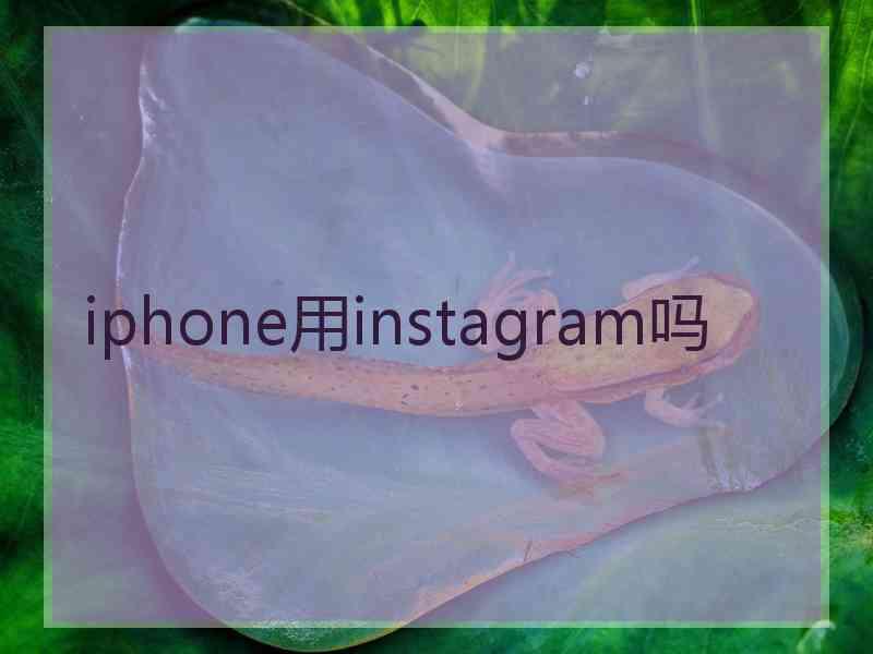 iphone用instagram吗
