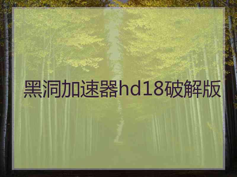 黑洞加速器hd18破解版