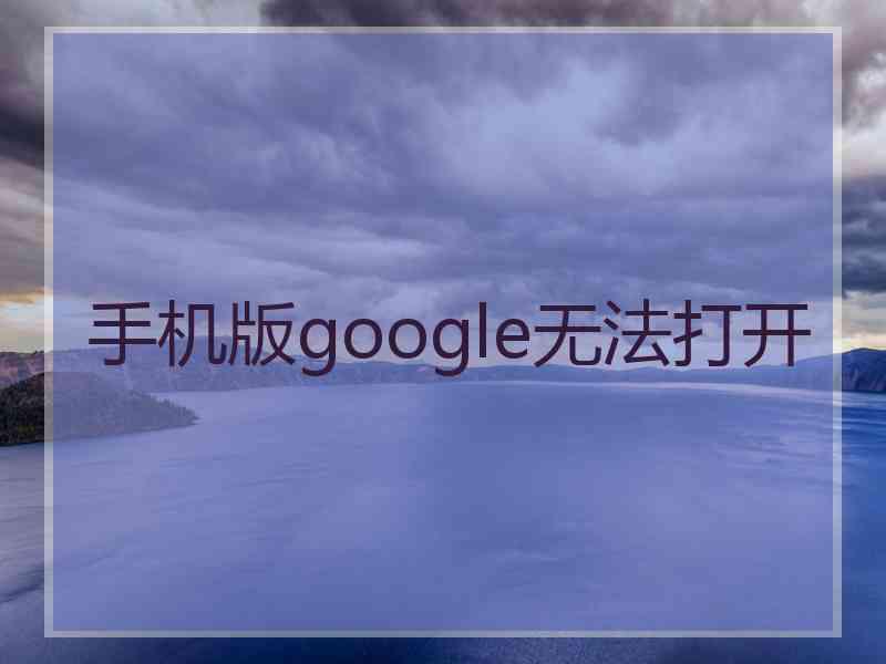 手机版google无法打开