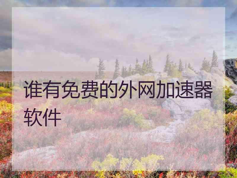 谁有免费的外网加速器软件