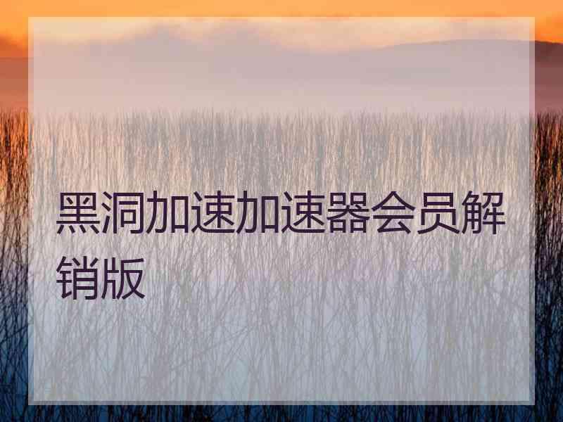 黑洞加速加速器会员解销版
