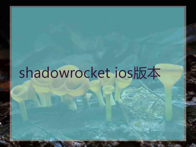 shadowrocket ios版本