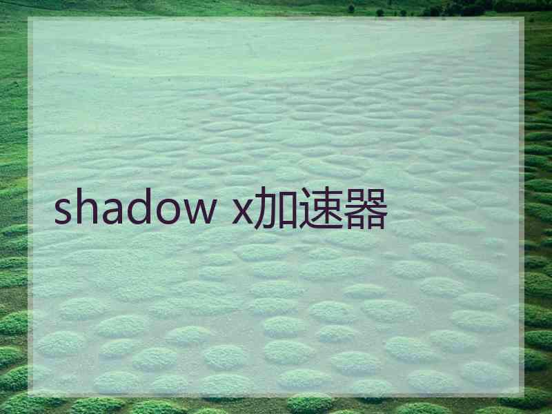 shadow x加速器
