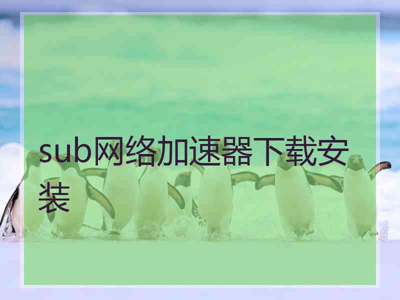 sub网络加速器下载安装