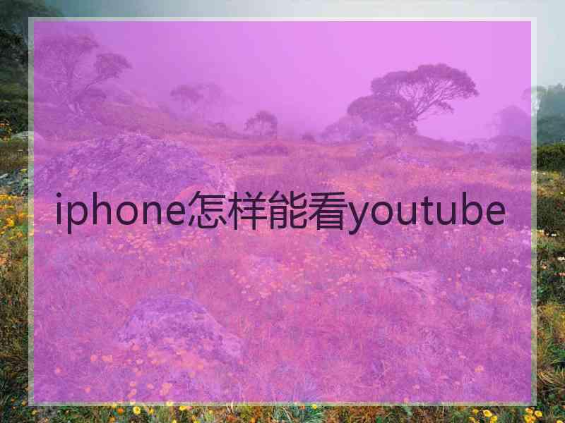 iphone怎样能看youtube