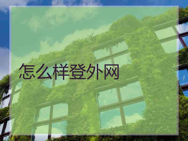 怎么样登外网